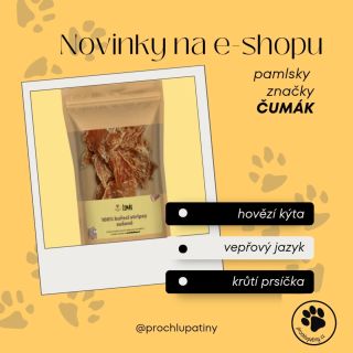 Na shopu nám přibyla další novinka a to sušené pamlsky české značky Čumák 🐶. Vše najdete na v sekci Psi-pamlsky 🐾 tak...